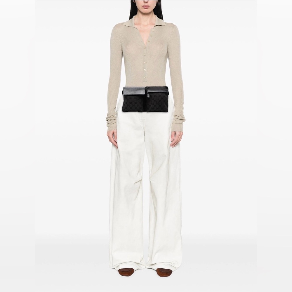 Gucci 2000-2015 GG Canvas Double Pocket belt bag